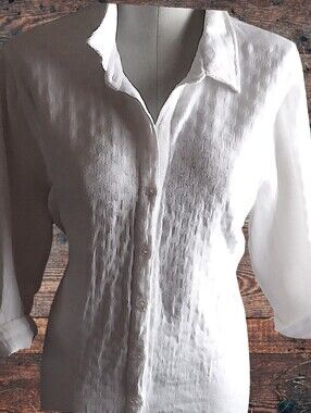 Button-Front Collared Blouse